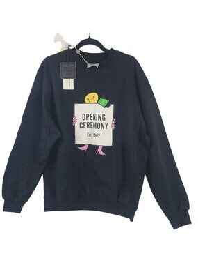 NEW Opening Ceremony Light Bulb Logo Black Sweatshirt Sz L Made In Italy